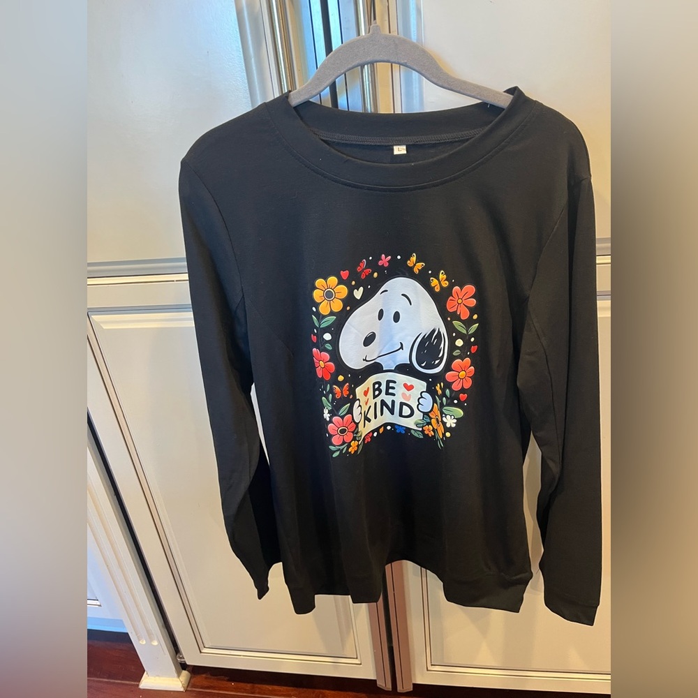 Snoopy 'Be Kind' Black Long Sleeve Shirt